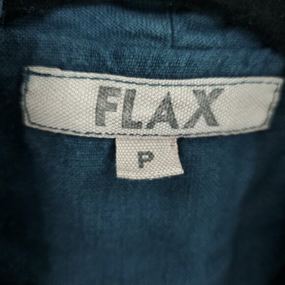 Flax Linen/Cotton Long Sleeve Open Jacket S Teal/Blue-Green - Picture 3 of 16